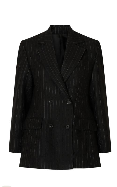 Malia Manteco Blazer - Black Pin Stripe 