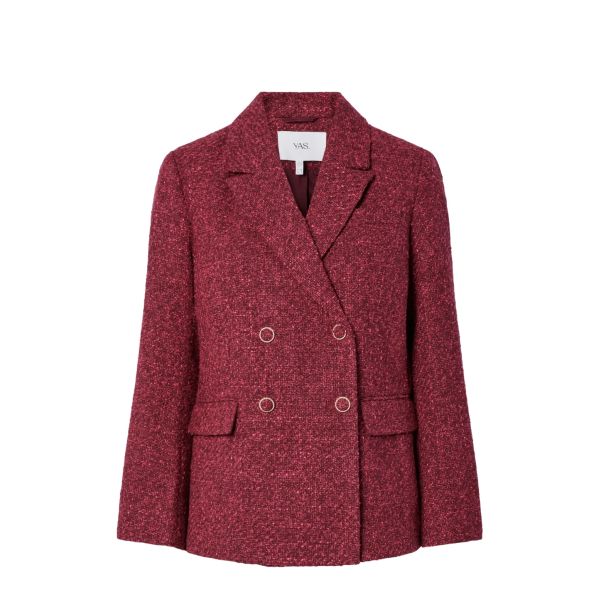Petra Boucle Blazer - Tibetan Red Pink Melange 
