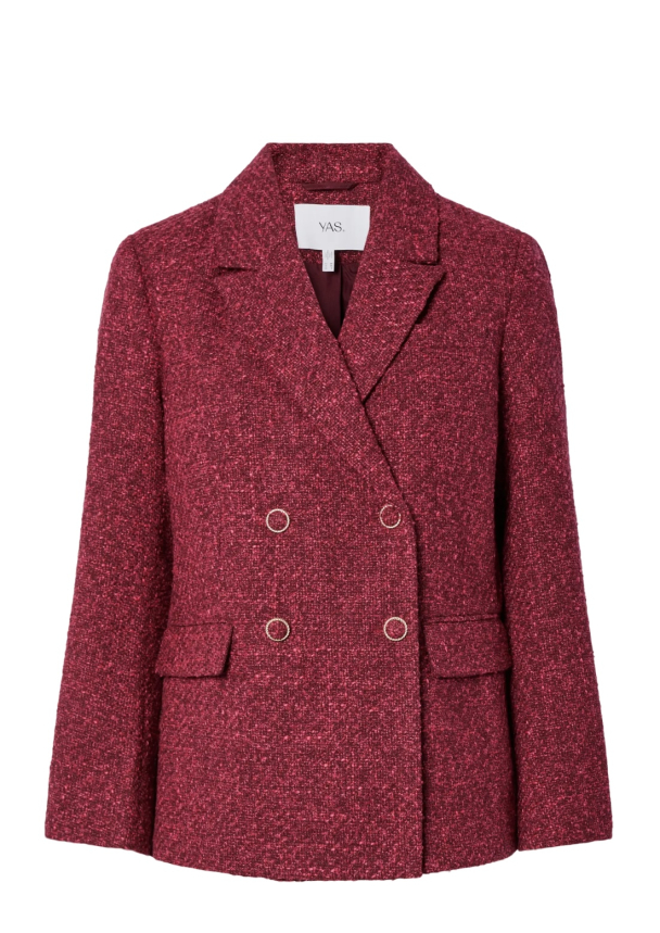 Petra Boucle Blazer - Tibetan Red Pink Melange  - Image 2