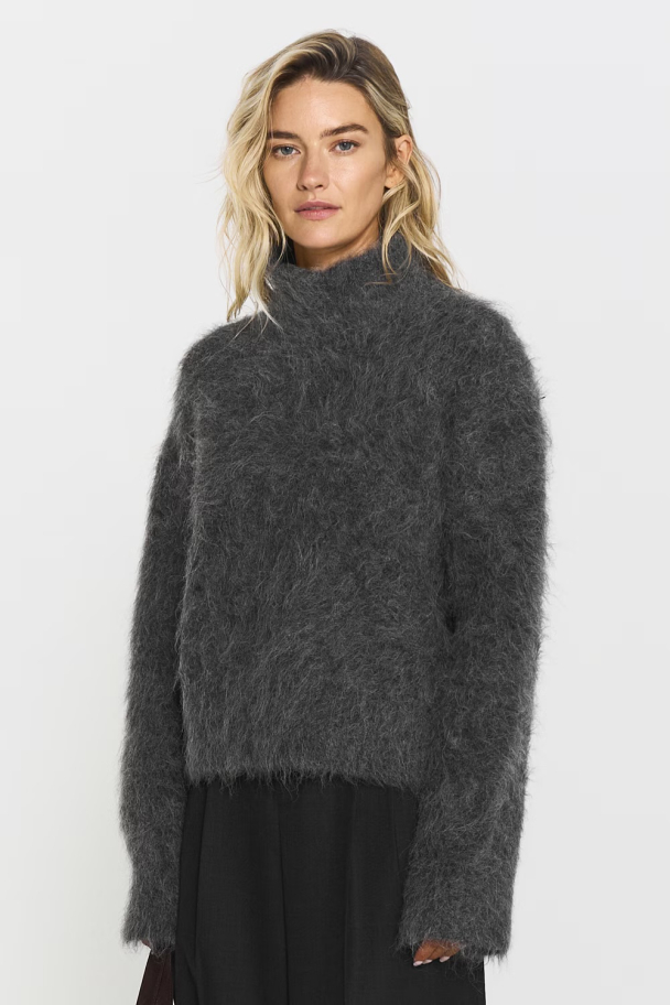 Ritva Knitted Sweater - Grey Melange  - Image 2