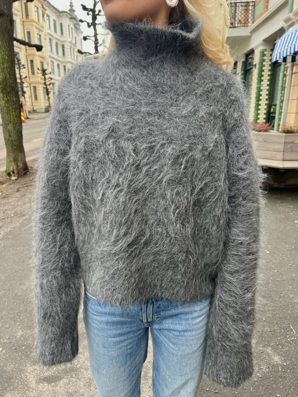 Ritva Knitted Sweater - Grey Melange  - Image 1