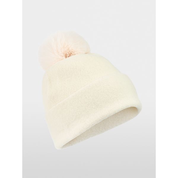 Wool White hat with faux fur pompom ZS H2.07 Z42          |        Wool White hat with faux fur pompom ZS H2.07 Z42 fra MarcCain