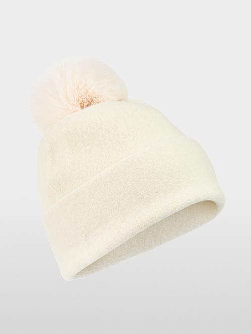 Wool White hat with faux fur pompom ZS H2.07 Z42          |        Wool White hat with faux fur pompom ZS H2.07 Z42 fra MarcCain
