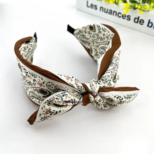 Hårbøyle - Wide Brown Floral