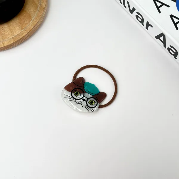 Hårstrikk - Cute Cat Blue Hat