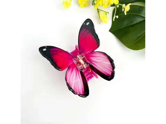 Hårklype - Butterfly, Pink