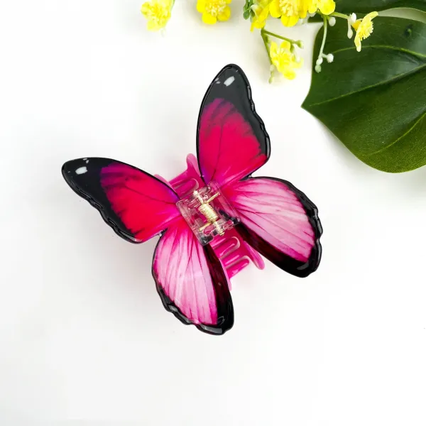 Hårklype - Butterfly, Pink
