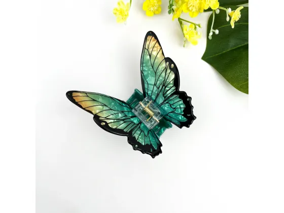 Hårklype - Butterfly, Green