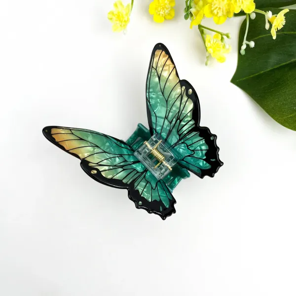 Hårklype - Butterfly, Green