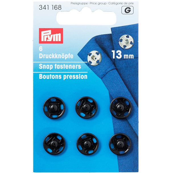 Prym Patentknapper 13mm 6stk – Sort