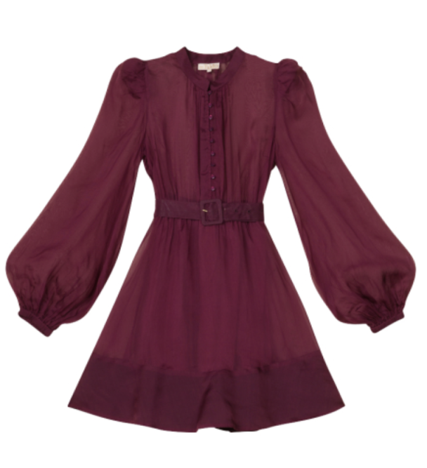 Organza Mini Dress - Burgundy - Image 2