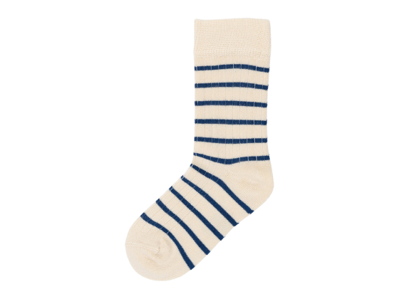 Bamboo Socks, Stripes Deep Cobalt/Off White - MiniPop®