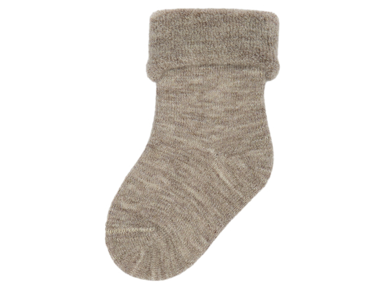 Wool Baby Sock, Brown Melange - MiniPop®