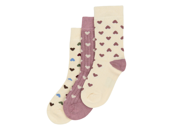 Bamboo Socks 3 Pk, Heart Mix - MiniPop®