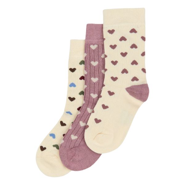 Bamboo Socks 3 Pk, Heart Mix - MiniPop®