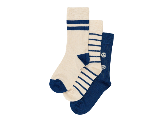 Bamboo Socks 3 Pk, Cobalt Mix - MiniPop®