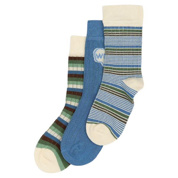 Bamboo Socks 3 Pk, Blue Mix - MiniPop®
