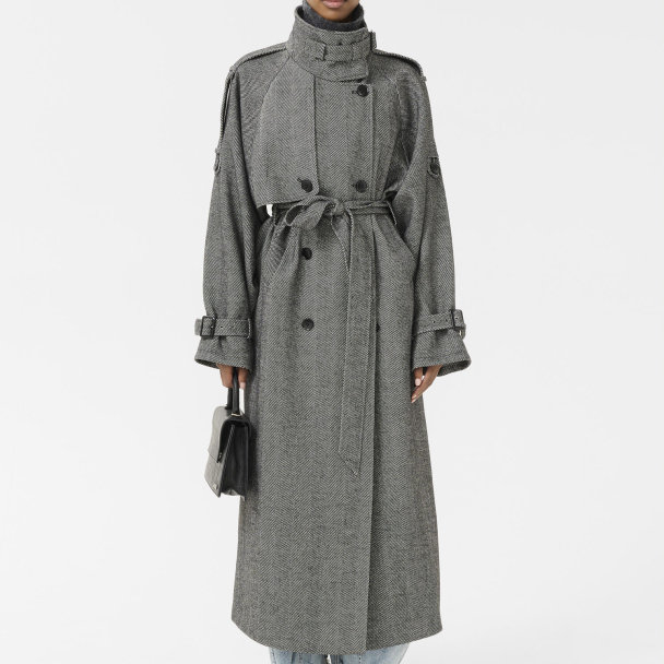 Avic Long Coat - Herringbone Black  - Image 4
