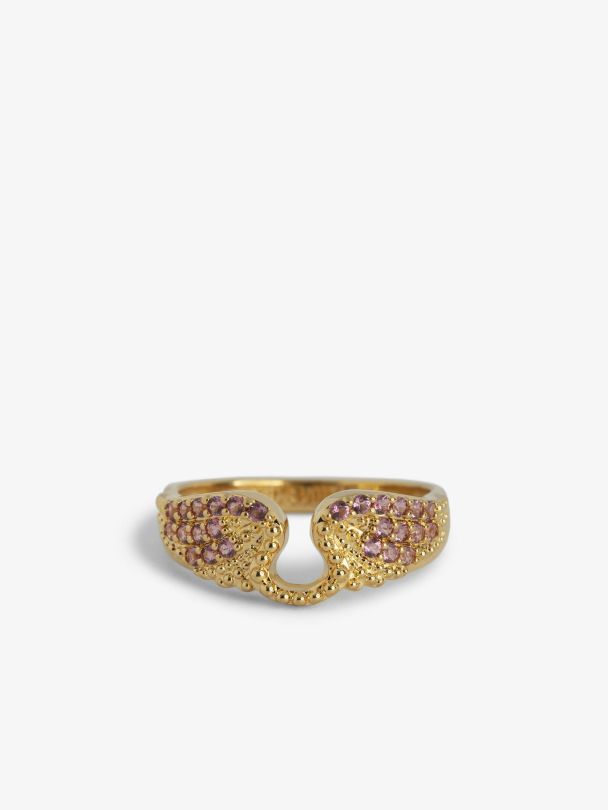 Rock Ring - Gold/Pink Crystals  - Image 1