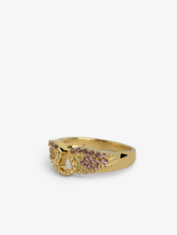 Rock Ring - Gold/Pink Crystals  - Image 2