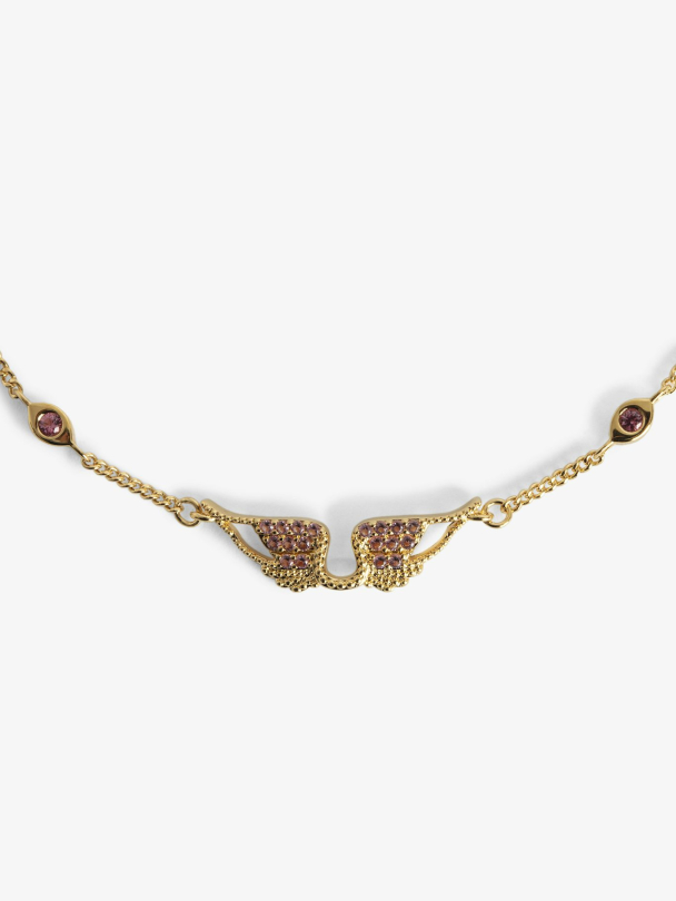 Rock Bracelet - Gold/Pink Crystals  - Image 2