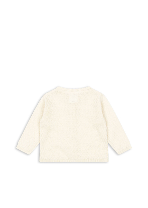 Venti Pointelle Cardigan - Antique White - Image 2