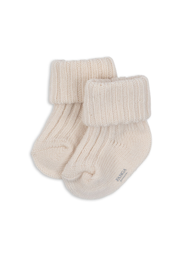 Lana Heavy Knitted Socks - Off White Melange - Image 2