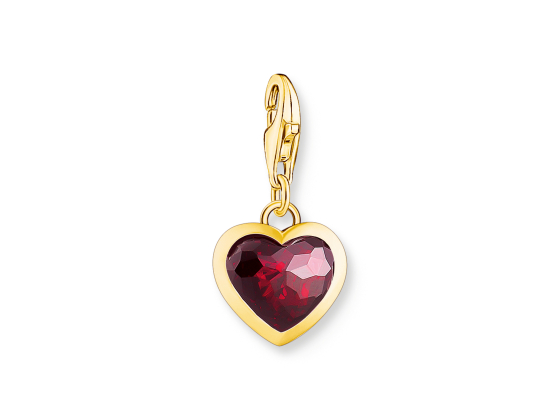 Thomas Sabo - Forgylt Rødt Hjerte Charm