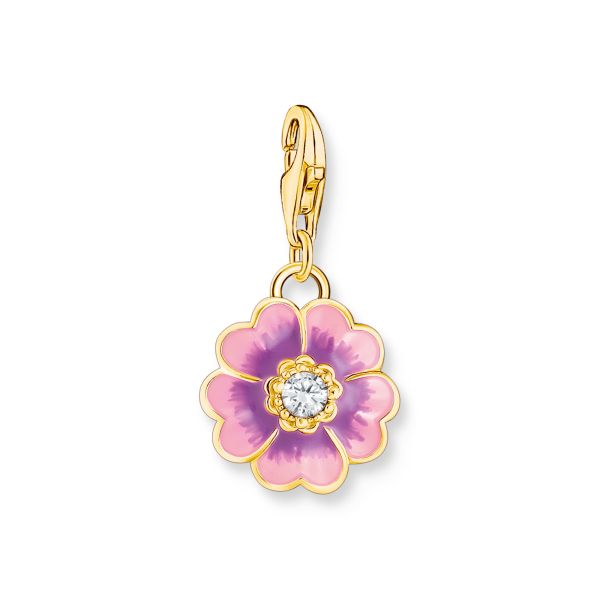 Thomas Sabo - Forgylt Violet Blomst Charm