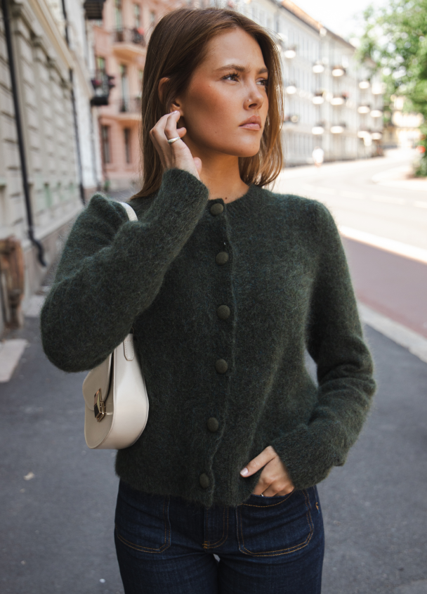 Ulla Mohair Cardigan - Harvest Green  - Image 2