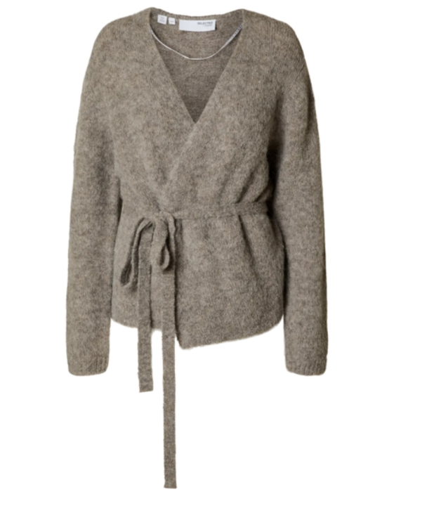 Gabriella Knit Belt Cardigan - Steel Gray - Image 2
