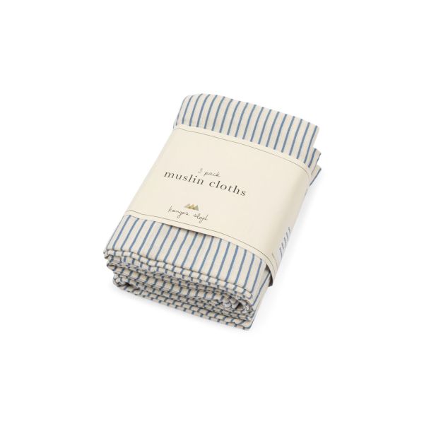 Konges Sløjd | Muslin Cloths 3-pk - Stripe Bluie
