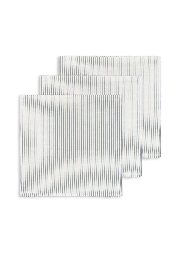 Muslin Cloths 3-pk - Stripe Bluie - Image 2