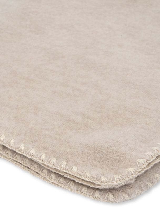 Erba Wool Fleece Baby Blanket - Oatmeal Melange - Image 2