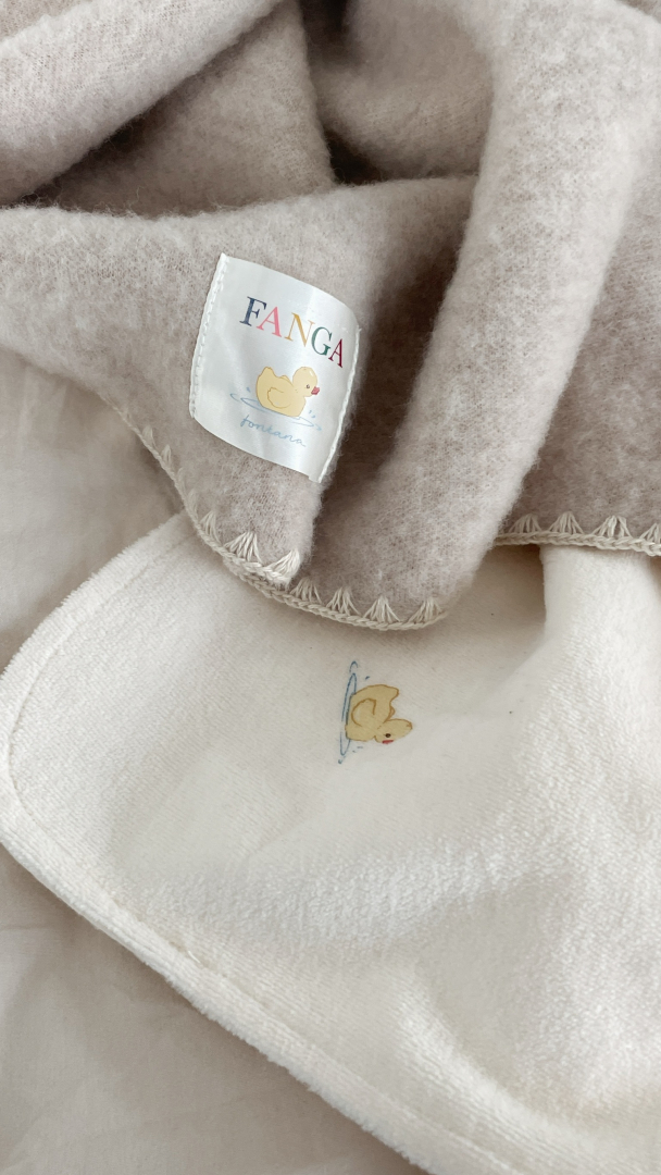 Erba Wool Fleece Baby Blanket - Oatmeal Melange - Image 4