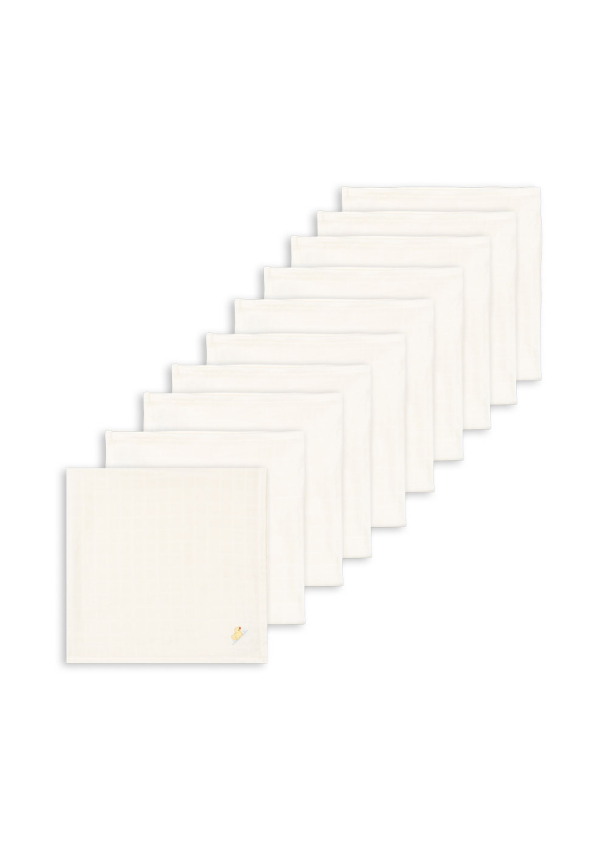 Nuvoli 10-pk Muslin Cloth - Antique White - Image 2