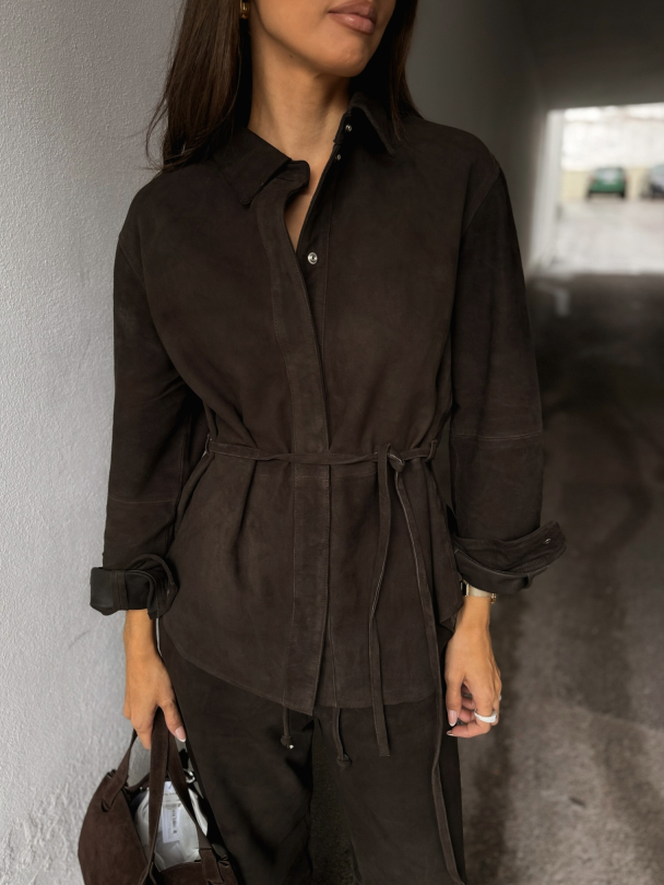 Fia Suede Shirt - Espresso  - Image 1
