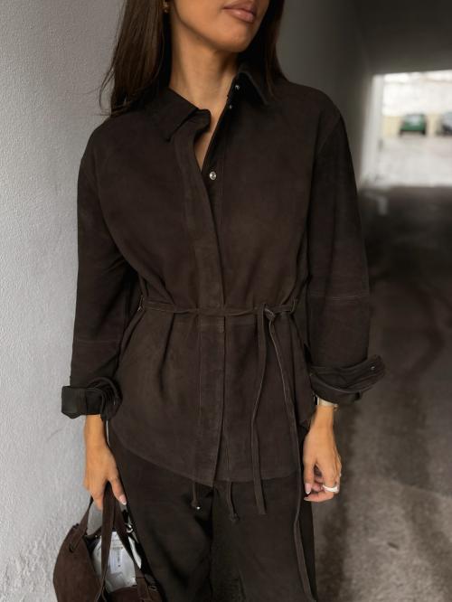 Fia Suede Shirt - Espresso 