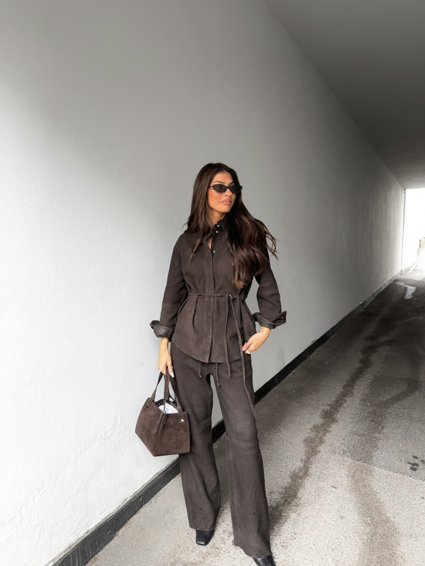 Fia Suede Shirt - Espresso  - Image 5