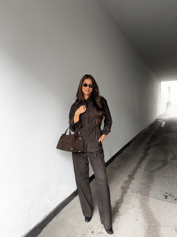 Fia Suede Shirt - Espresso  - Image 6