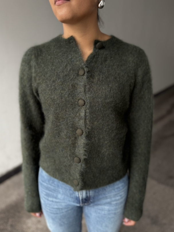 Ulla Mohair Cardigan - Harvest Green  - Image 1