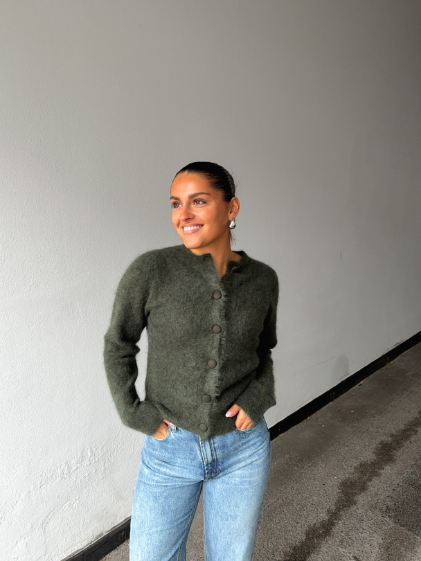 Ulla Mohair Cardigan - Harvest Green  - Image 6