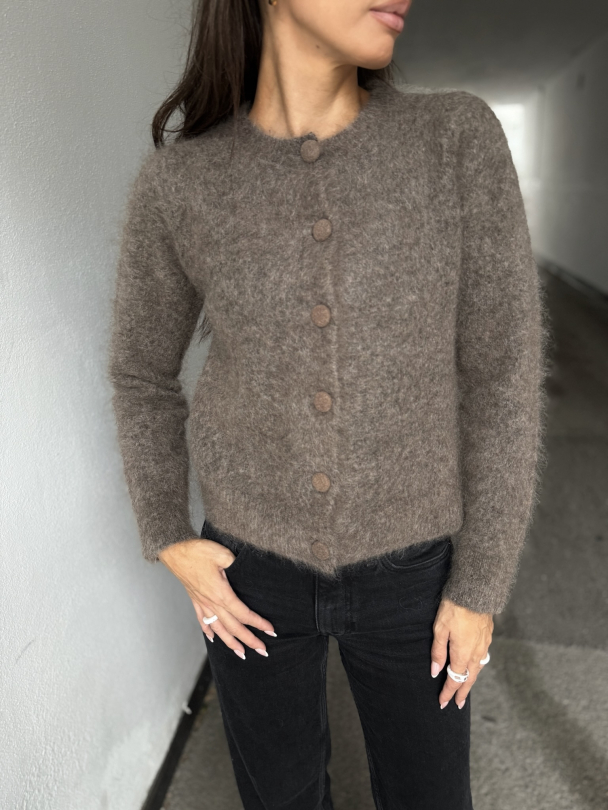 Ulla Mohair Cardigan - Taupe - Image 1