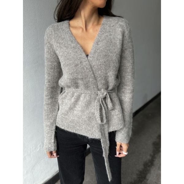 Gabella Knit Belt Cardigan - Steel Gray