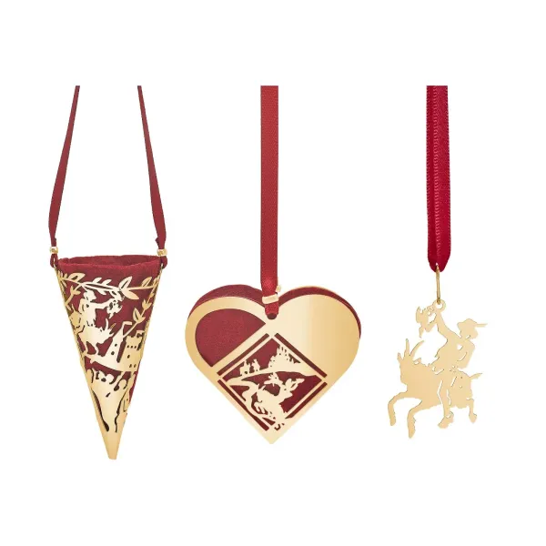 Ornament - 3 stk - Kloss-Hans (Forgylt)