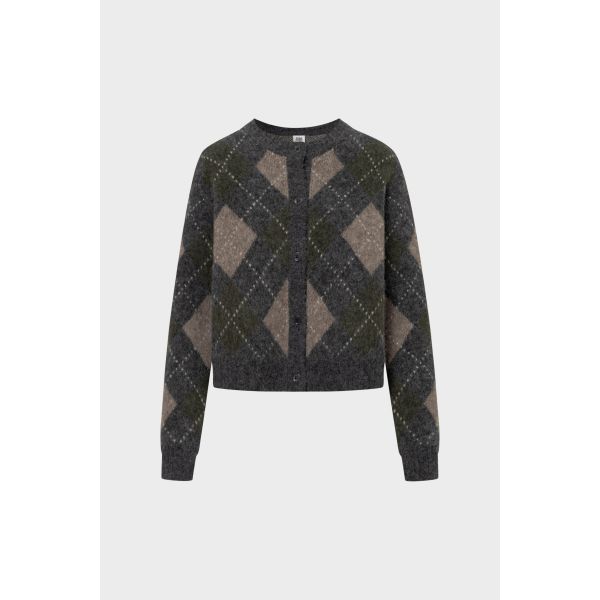 Filippa Argyle Cardigan - Forsest Green Argyle 