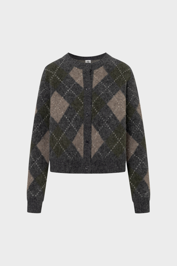Filippa Argyle Cardigan - Forsest Green Argyle  - Image 2