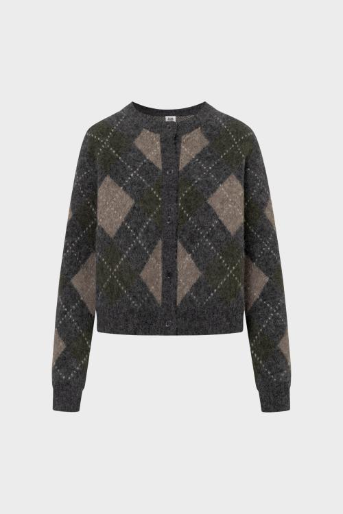 Filippa Argyle Cardigan - Forsest Green Argyle 