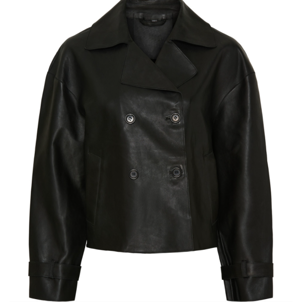 Short Leather Trenchcoat