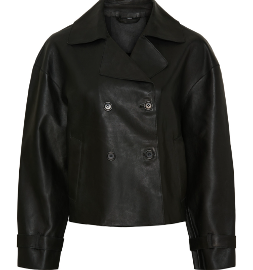 Short Leather Trenchcoat